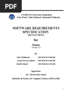 Software Requirements Specification For: COMSATS University Islamabad, Park Road, Chak Shahzad, Islamabad Pakistan