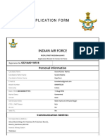 Afcat Application Form: Indian Air Force