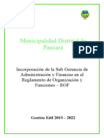 Rof - Reglamento de Organización y Funciones - Administracion