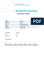 Ionic & Metallic Bonding: Question Paper