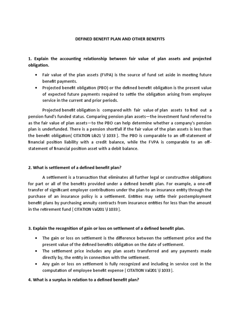 Defined Benefit Plan | PDF | Defined Benefit Pension Plan | Pension