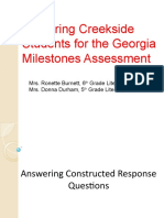 Preparing Creekside Students For The Georgia Milestones Assessment