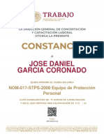 Jose Daniel Garcia Coronado: NOM-017-STPS-2008 Equipo de Protección Personal