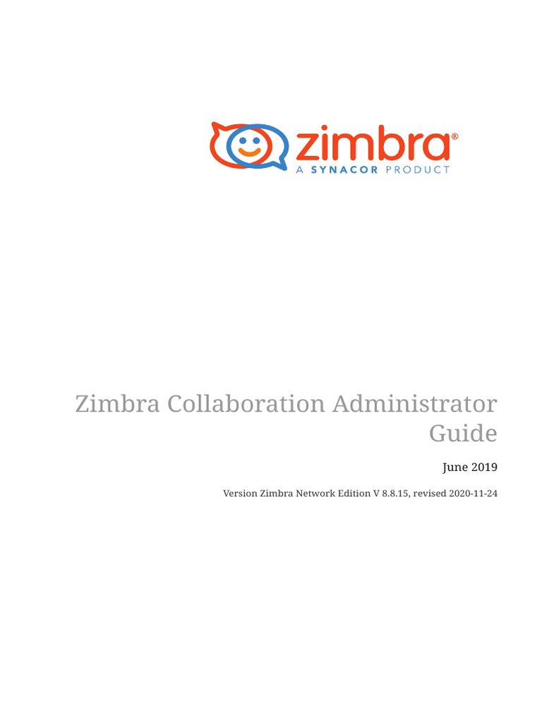 Zimbra Adminguide 8 8 15 Download Free Pdf Backup Internet Protocols