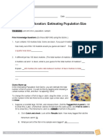 Student Exploration: Estimating Population Size: Vocabulary: Percent Error, Population, Sample