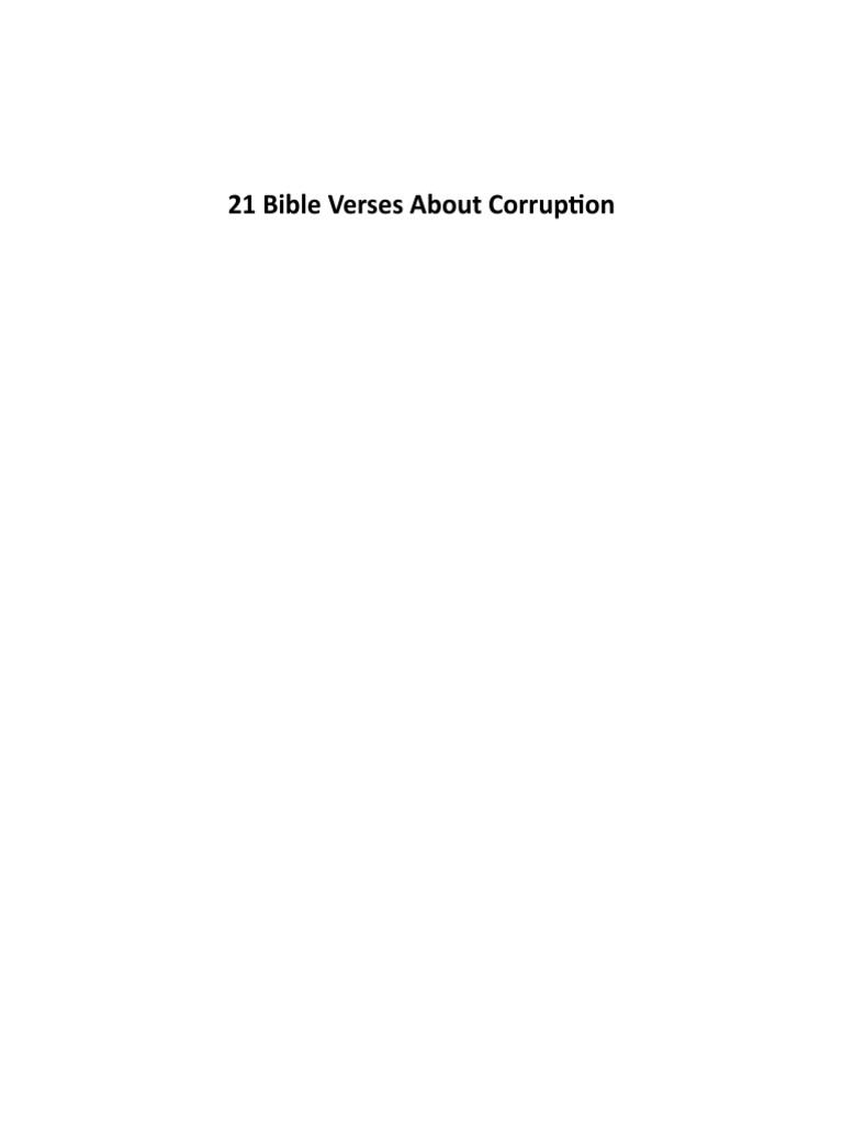 21 Bible Verses About Corruption | PDF | Religious Belief And Doctrine ...