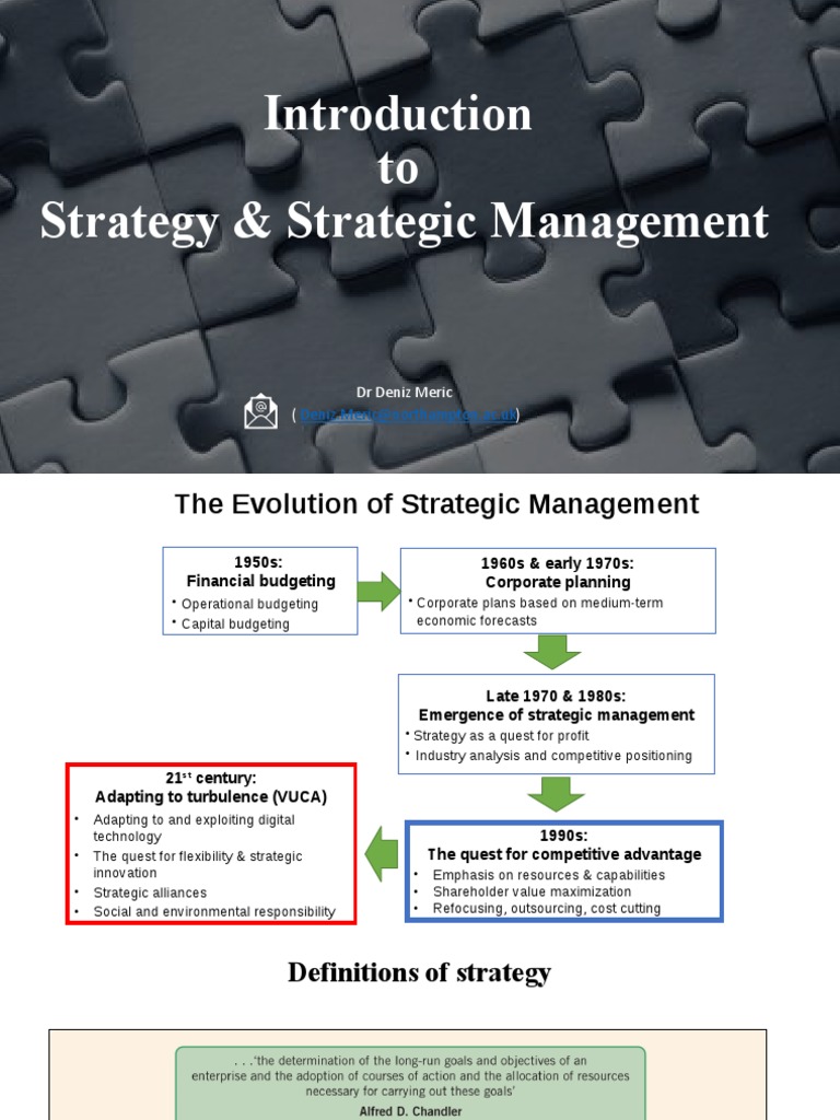 Evolution of Strategic Management Concepts | PDF | Strategic Management ...