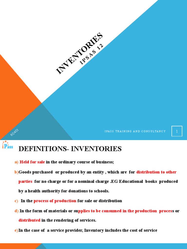 IPSAS 12: Inventory Accounting Standards | PDF | Inventory | Financial ...