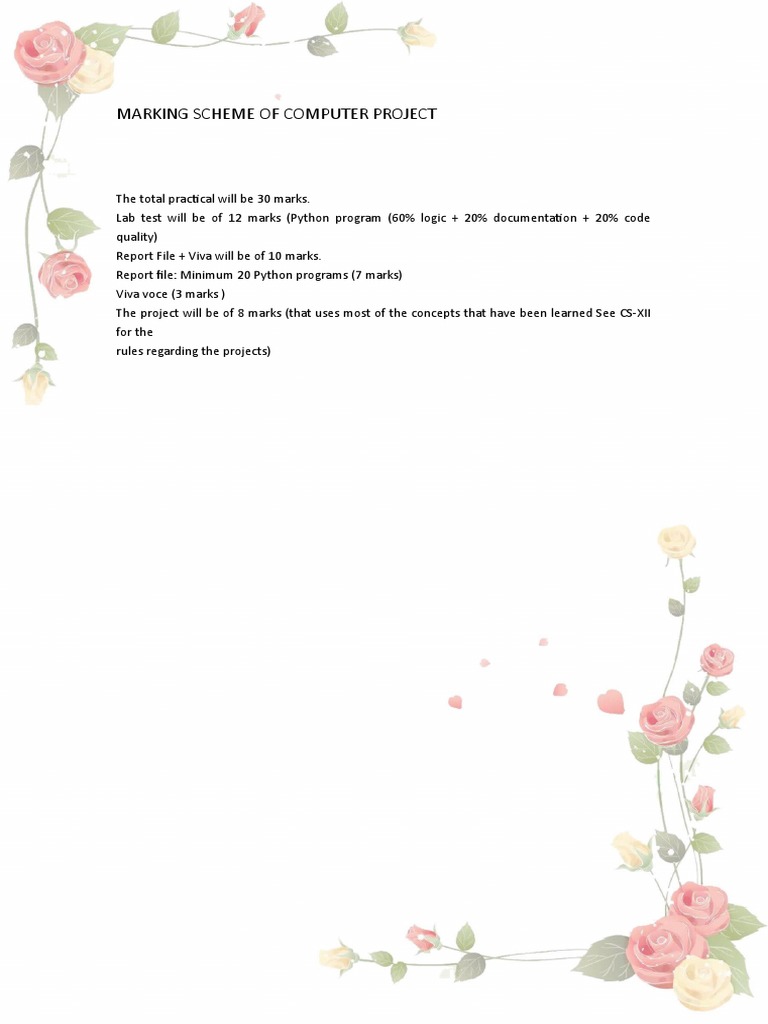 Computer Project Marking Scheme 2025 | PDF | Teaching Methods ...