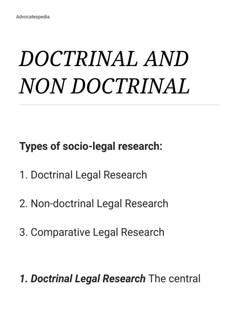 Doctrinal vs Non-Doctrinal Research | PDF | Precedent | Cognition