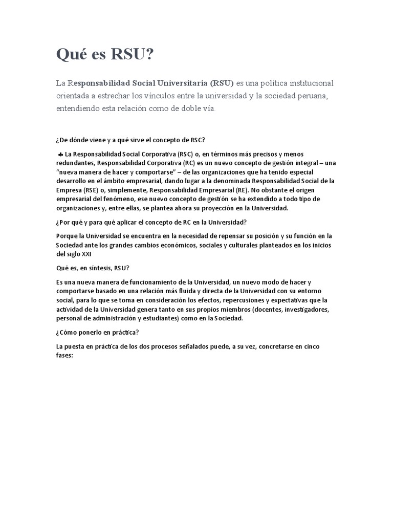 Qué es RSU | PDF