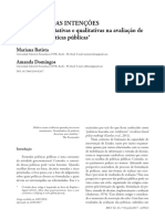 Mais Que Boas Intenções: Técnicas Quantitativas e Qualitativas Na Avaliação de Impacto de Políticas Públicas