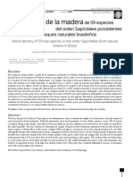 Densidad de La Madera: de 59 Especies Del Orden Sapindales Procedentes de Bosques Naturales Brasileños