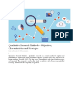 Qualitative Research Methods - Objectives, Characteristics and Strategies