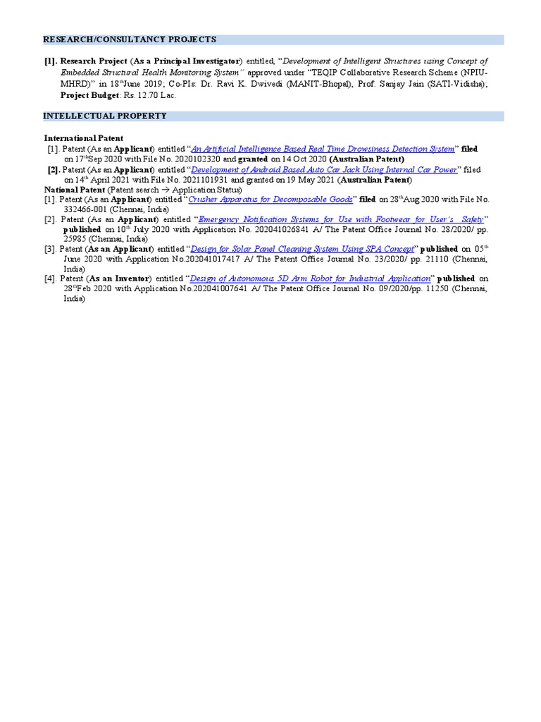 Patents Projects | PDF | Computers | Technology & Engineering