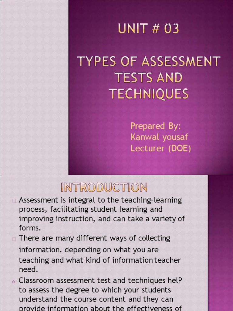 Unit 03 8602 | PDF | Test (Assessment) | Educational Assessment