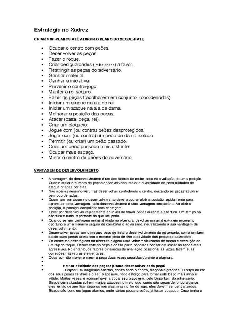 Curso de Xadrez: Volume 1- Ataque sobre casas e diagonais fracas