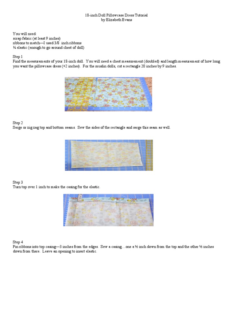 Doll Pillowcase Dress Pattern PDF