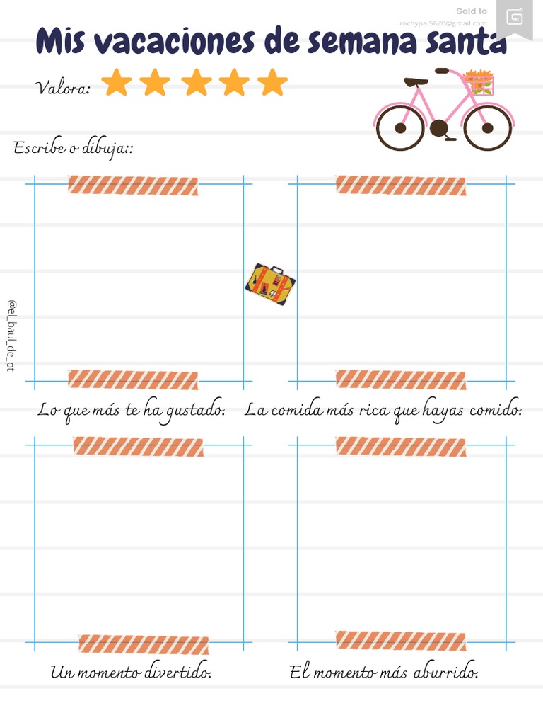 Mis Vacaciones De Semana Santa Redacción Pdf