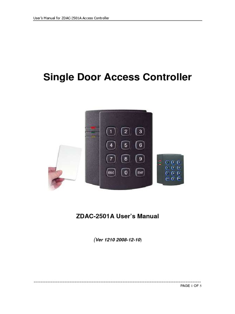 ZDAC-2501A Access Controller Manual | PDF | Access Control | Switch