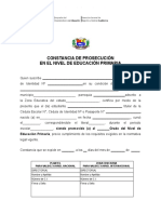 Constancia de Prosecución Entre Grados Del Nivel de Educación Primaria