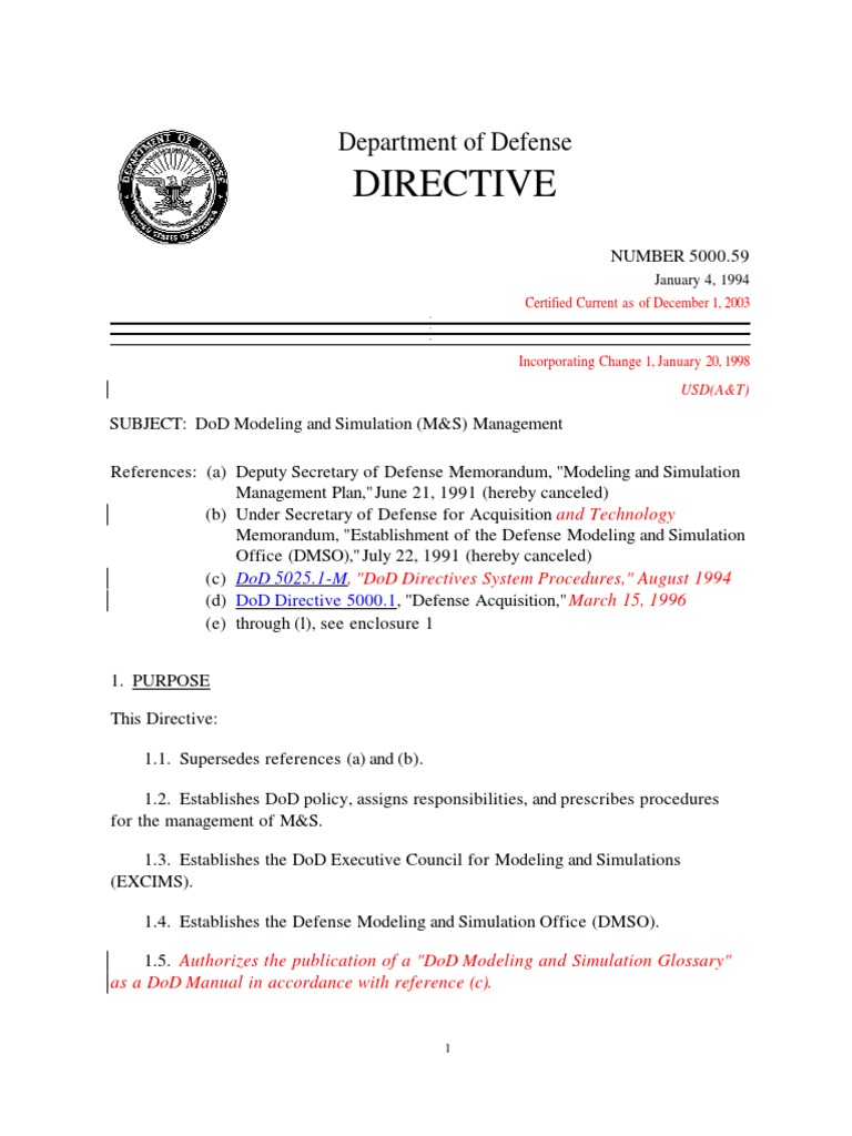 Department Of Defense Directive – OXDQH