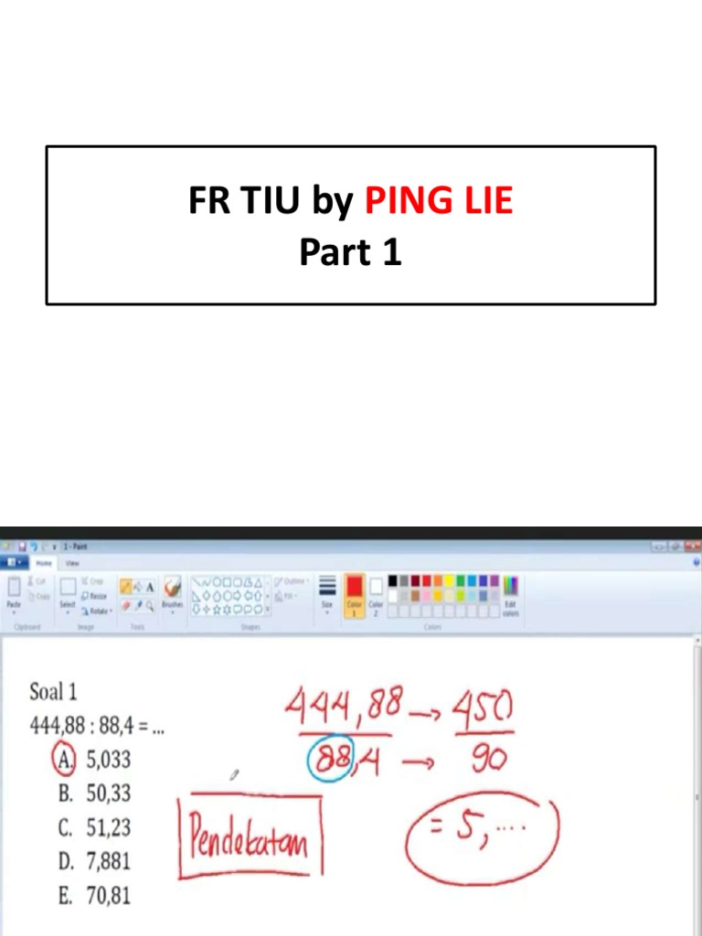 FR TIU oleh PING LIE: Kunci Sukses | PDF