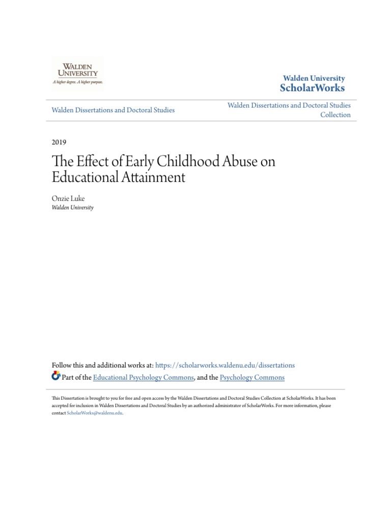 The Effect of Early Childhood Abuse On Educational Attainmentaefeaf ...