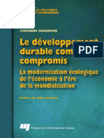 Le Développement Durable Comme Compromis La Modernisation Écologique de Léconomie À Lère de La Mondialisation by Corinne Gendron