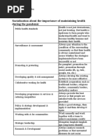 Socialization About The Importance of Maintaining Health During The Pandemic