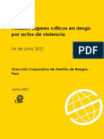 Posibles Lugares Críticos en Riesgo Por Actos de Violencia A Nivel Nacional