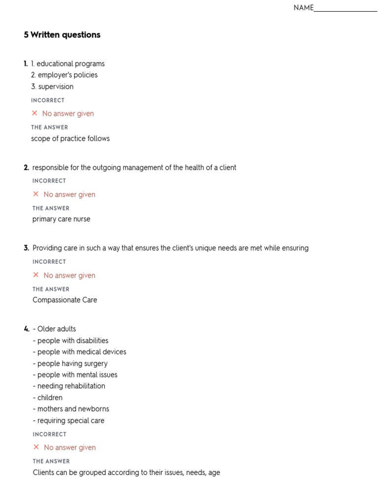 PSW Module 1 Test Questions & Answers | PDF | Nursing | Physical Therapy