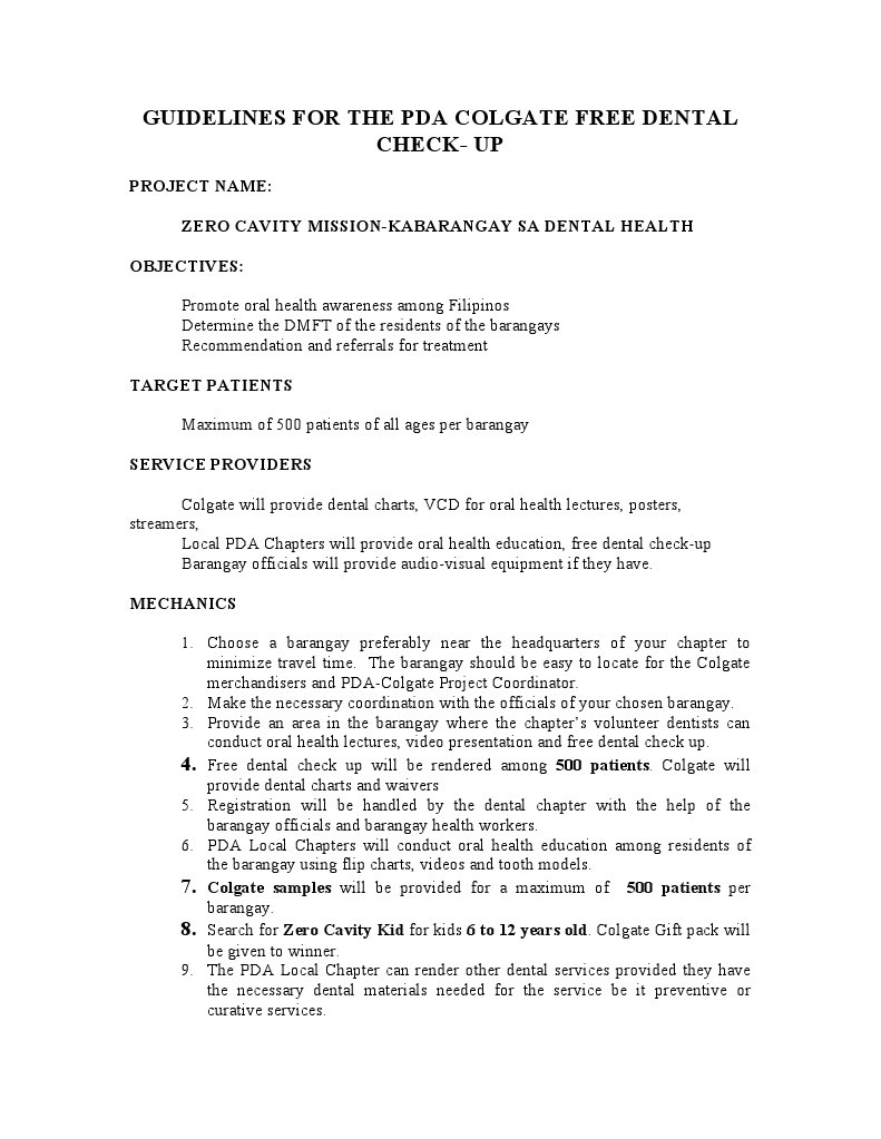 Free Dental Check-Up Guidelines | PDF | Dentist | Dentistry