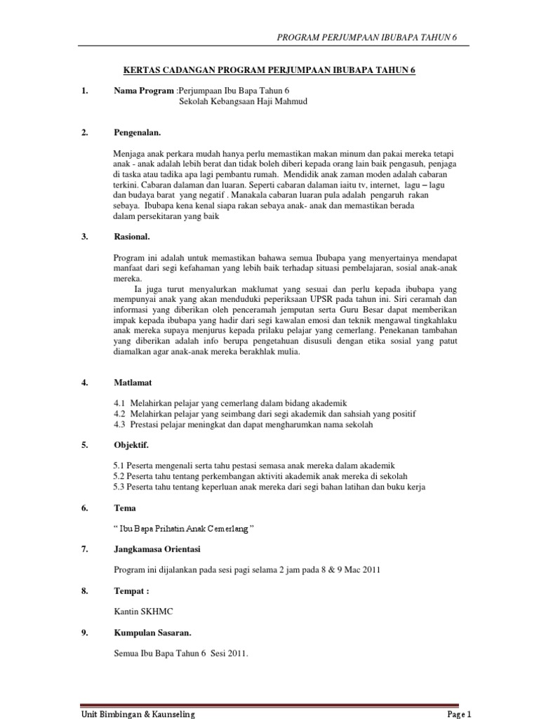 Kertas Kerja Ibubapa Tahun 6 Pdf