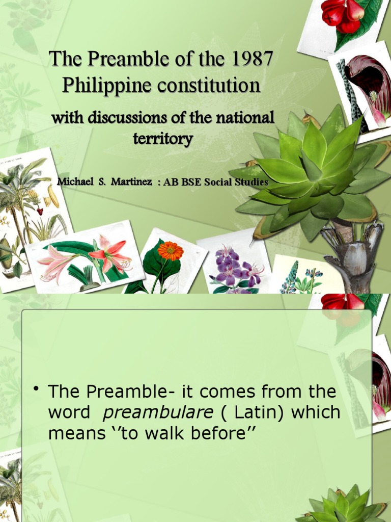 Preamble of the 1987 Philippine Constitution | PDF | Politics ...