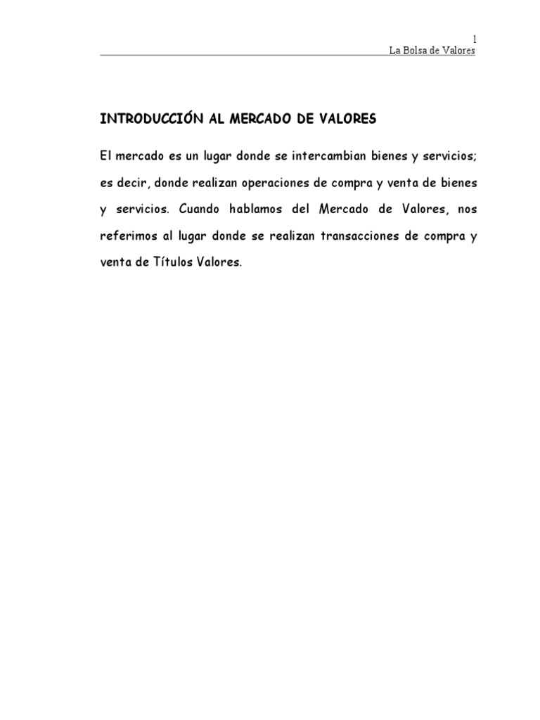 Guía Básica del Mercado de Valores | PDF | Bolsa | Bolsa de Valores