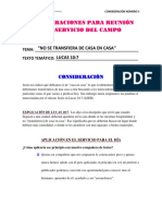 CONSIDERACIONES PARA REUNIÓN DEL SERVICIO DEL CAMPO 3