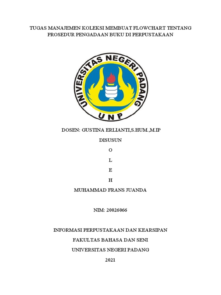Tugas Manajemen Koleksi Membuat Flowchart Tentang Prosedur Pengadaan
