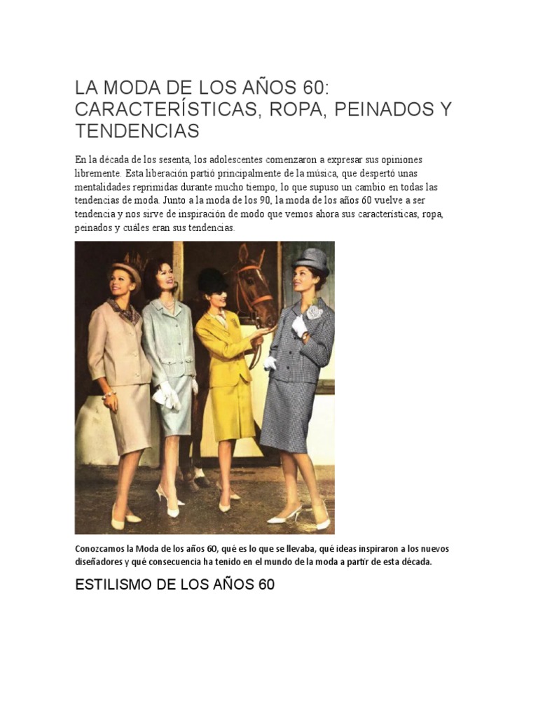 Moda y tendencias de los años 60 | PDF | Moda | Ropa