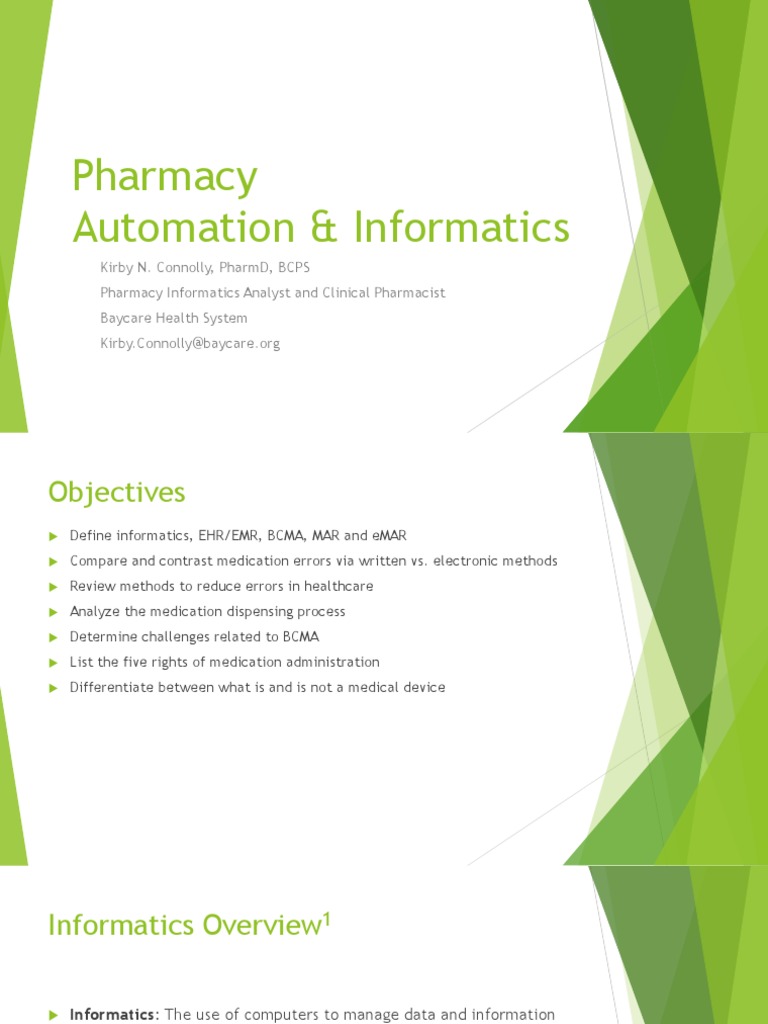 Pharmacy Automation - Informatics Fall 2015 Final | PDF | Electronic ...