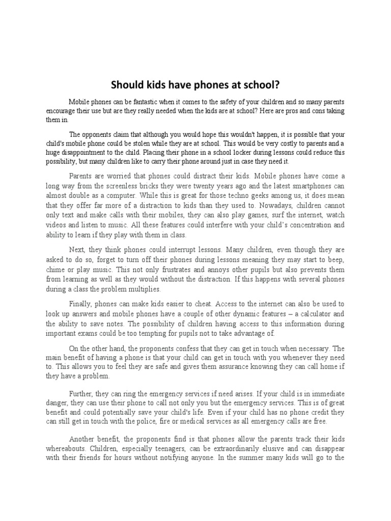 Why Kids Should Have Phones For Safety Ensuring Child WellBeing In