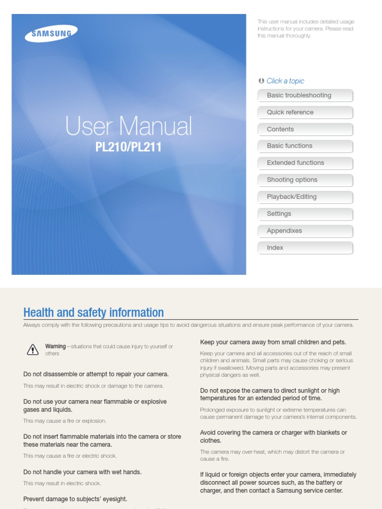Samsung Camera PL210 PL211 English User Manual | Image Stabilization |  Exposure (Photography)
