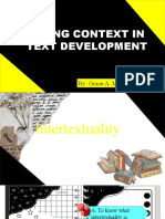 Using Context in Text Development: By: Grace A. Mamites
