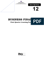 Business Finance: First Quarter Learning Packet