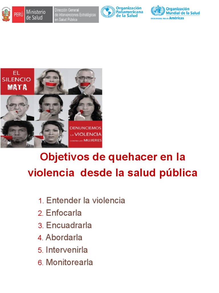 1 Y 2 Abordaje De La Violencia Desde La Salud Pública Y Directrices De