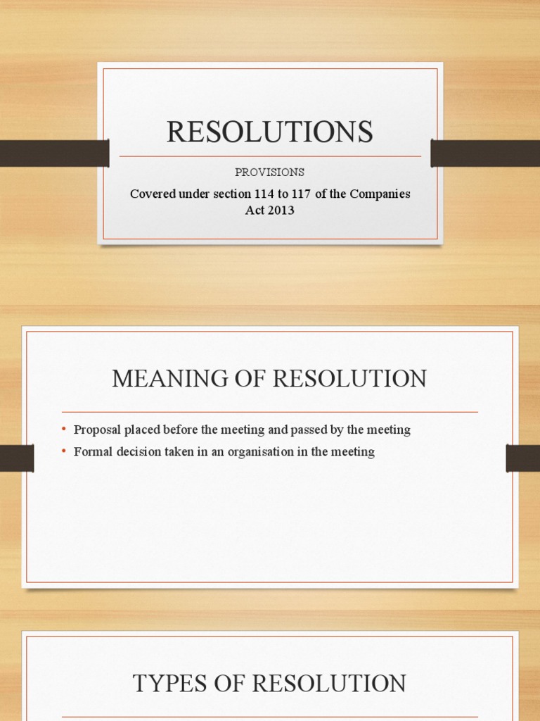 Types of Resolutions in Company Law | PDF | Articles Of Association ...