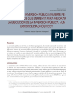 El sistema de inversión pública (Invierte.Pe) y los desafíos para mejorar la ejecución: ¿Un error de diagnóstico