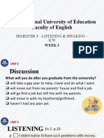 Hanoi National University of Education Faculty of English: Semester 3 - Listening & Speaking - K70