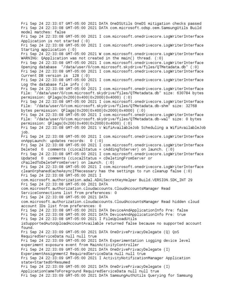 OneDrive Application Log Analysis | PDF | Cache (Computing) | Computer File