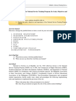 Importance (NSTP) : Lesson 1: Orientation On The National Service Training Program: Its Goals, Objectives and